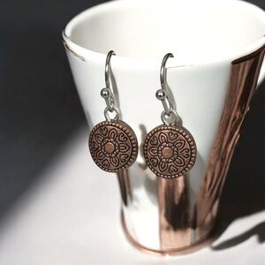 5 For $25💫Copper Medallion Dangles Earrings